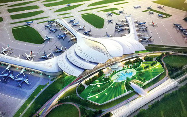 Hình ảnh phối cảnh tổng thể sân bay Long Thành nhìn từ trên cao