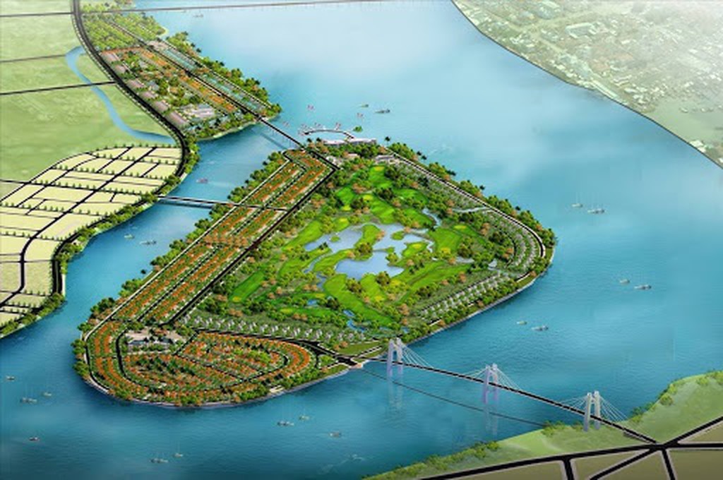Hình ảnh phối cảnh tổng thể khu đô thị sinh thái Đảo Ngọc tại Quảng Ngãi