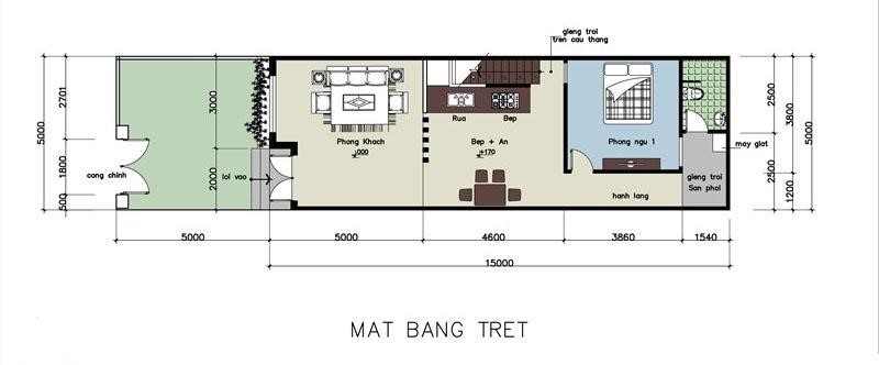 Hình ảnh bản vẽ thiết kế mặt bằng tầng trệt nhà cấp 4