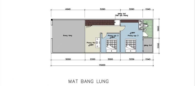 Hình ảnh bản vẽ thiết kế mặt bằng tầng lửng nhà cấp 4 mái Thái