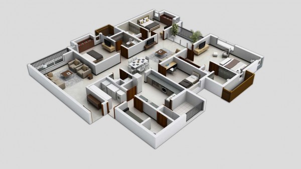 Hình ảnh mẫu thiết kế nội thất căn hộ tông màu trắng - xám chủ đạo