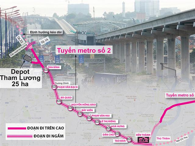 sơ đồ tuyến metro Bến Thành - Tham Lương