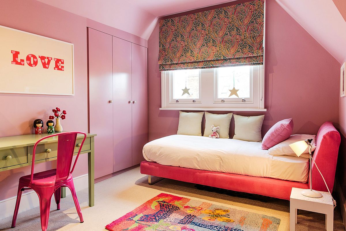 hình ảnh phòng ngủ con gái sử dụng tông màu hồng chủ đạo