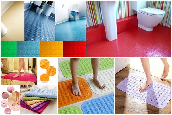 hình ảnh các mẫu thảm cao su chống trơn trượt nhà tắm đa dạng về màu sắc, kiểu dáng
