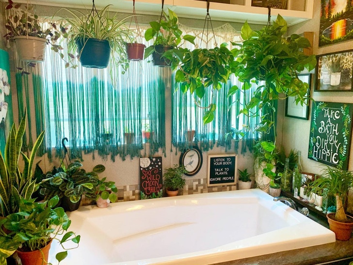 hình ảnh phòng tắm độc đáo, ngập tràn sắc xanh thiên nhiên