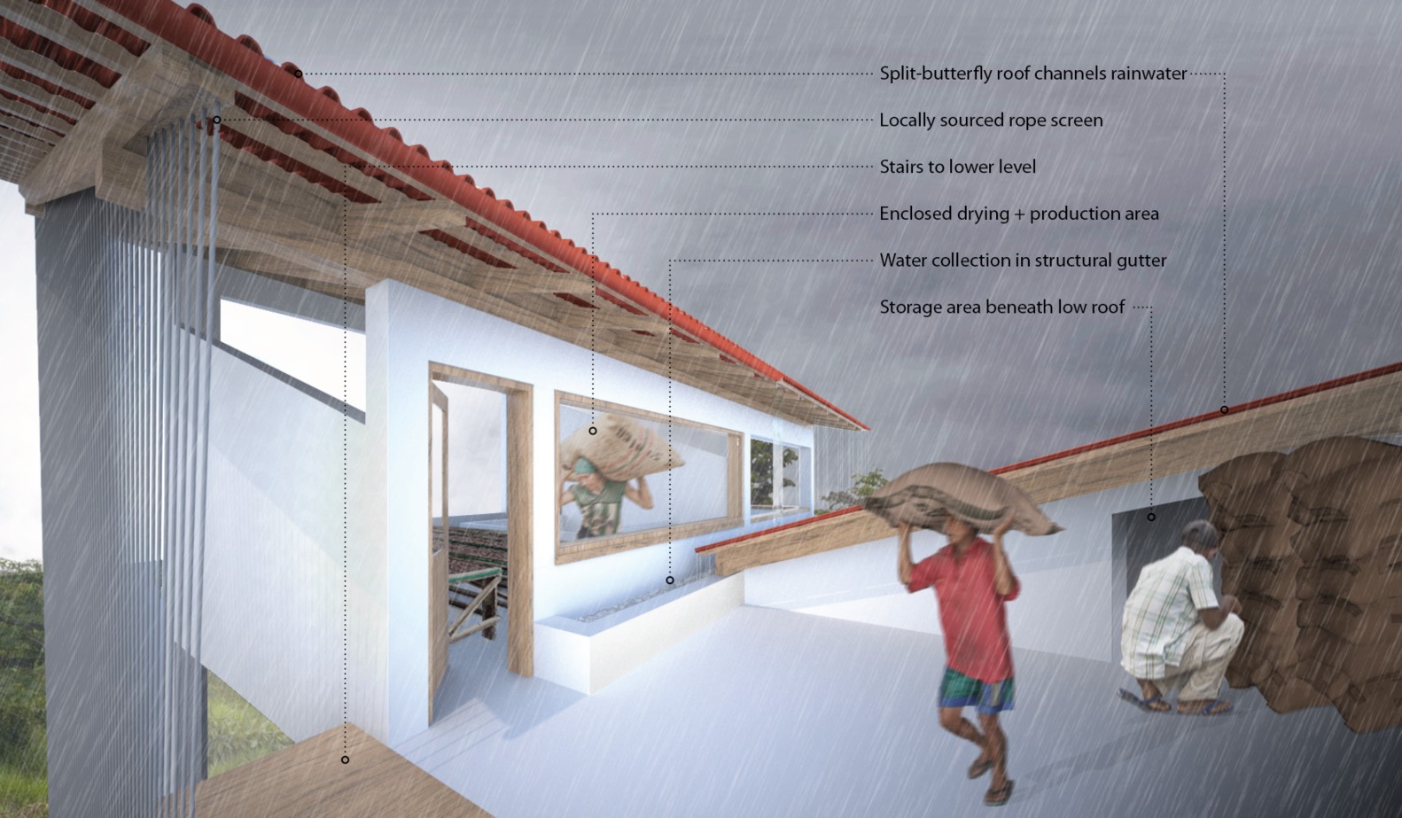 hình ảnh minh họa cho việc thu gom nước mưa từ mái nhà