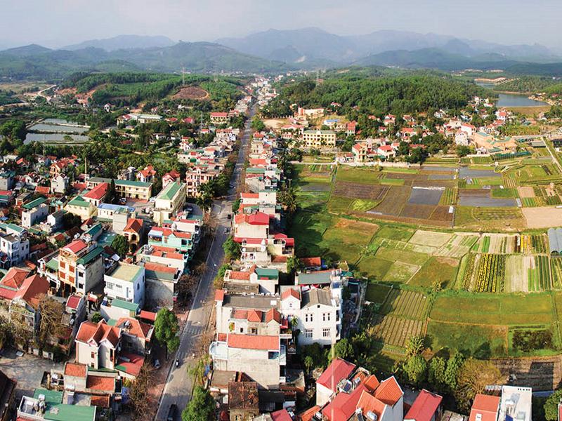 Hình ảnh một góc huyện Hoành Bồ, Quảng Ninh nhìn từ trên cao