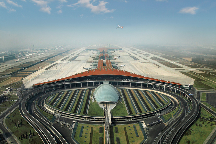 Ảnh chụp Sân bay quốc tế Thủ đô Bắc Kinh nhìn từ trên cao