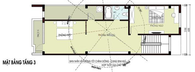 hình ảnh bản vẽ thiết kế mặt bằng tầng 3 nhà ống