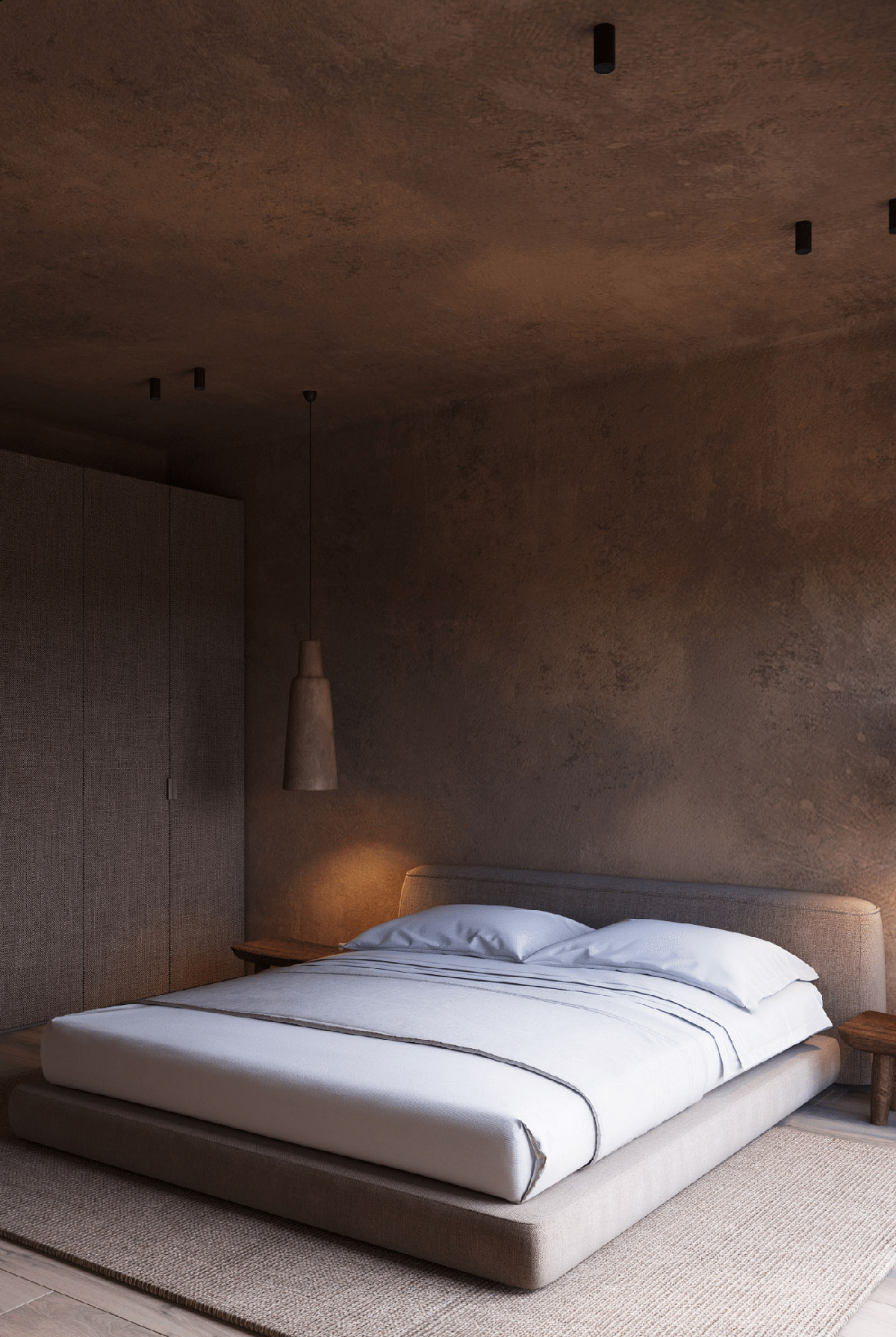 hình ảnh phòng ngủ phong cách Wabi-Sabi