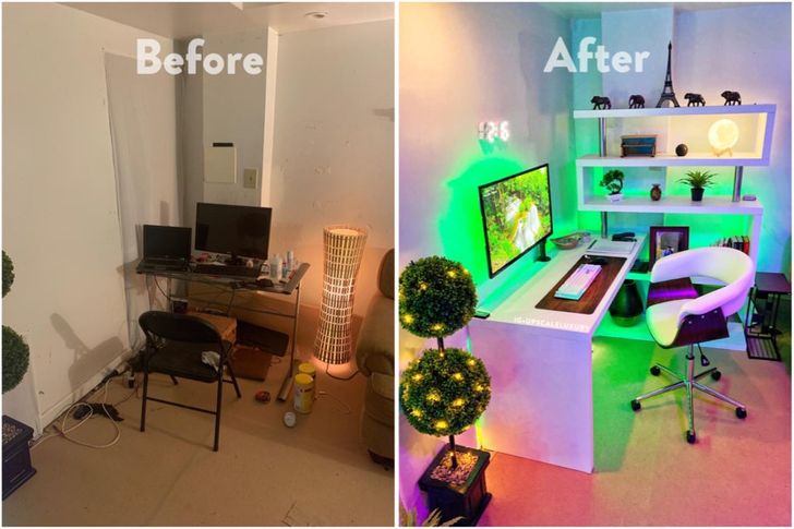 hình ảnh phòng làm việc tại nhà trước và sau khi cải tạo