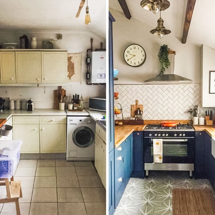 hình ảnh phòng bếp trước và sau khi cải tạo