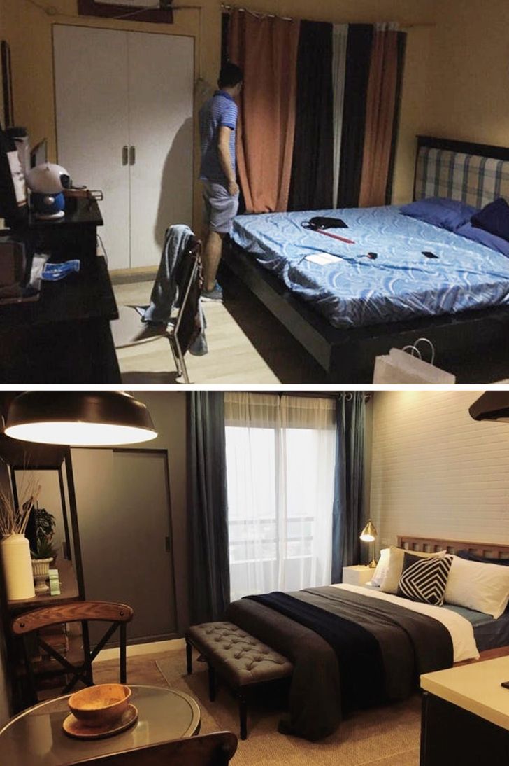 hình ảnh căn hộ studio trước và sau khi cải tạo