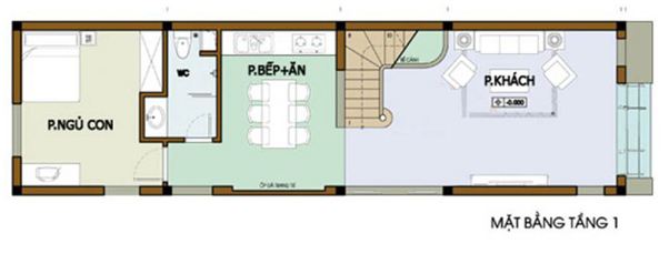 hình ảnh bản vẽ thiết kế mặt bằng tầng 1 nhà ống