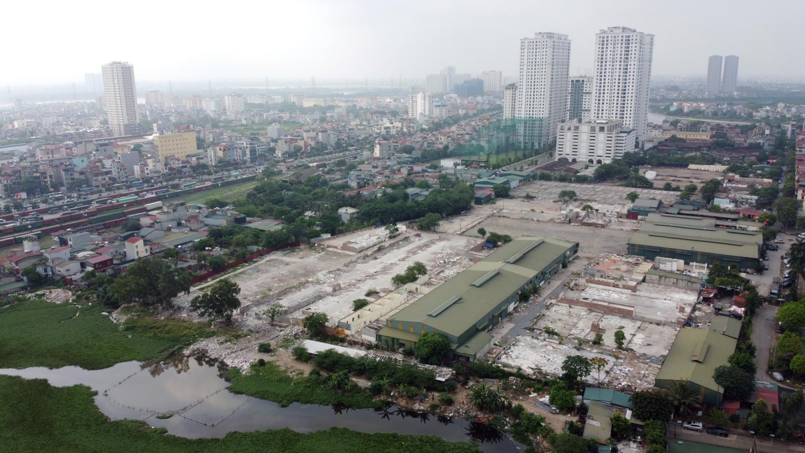 hình ảnh khu đất thực hiện dự án Aeon Mall Hoàng Mai nhìn từ trên cao