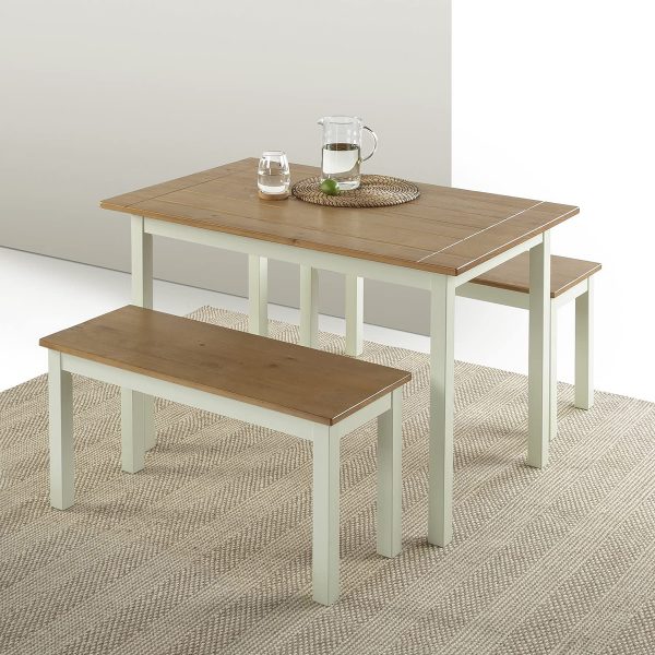hình ảnh cận cảnh mẫu bàn ăn nhỏ với 2 băng ghế dài bằng gỗ