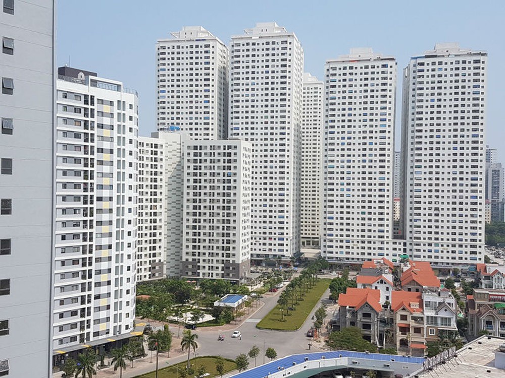 hình ảnh khu chung cư gồm nhiều tòa nhà cao tầng