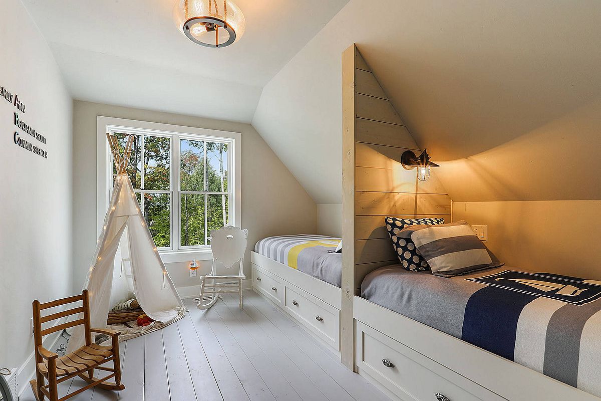 hình ảnh phòng ngủ của trẻ với tông màu trắng chủ đạo