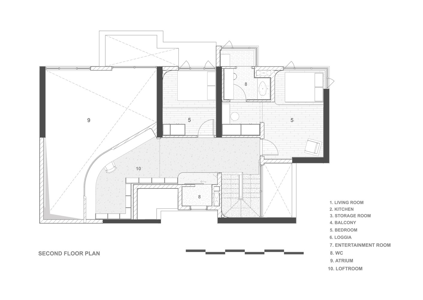 Mặt bằng tầng 2 căn hộ duplex