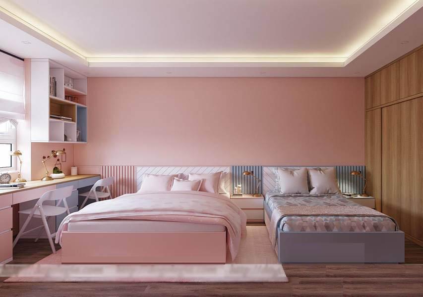hình ảnh phòng ngủ của con gái màu hồng dịu ngọt