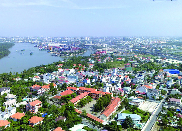 hình ảnh một góc vùng Đồng bằng sông Cửu Long nhìn từ trên cao