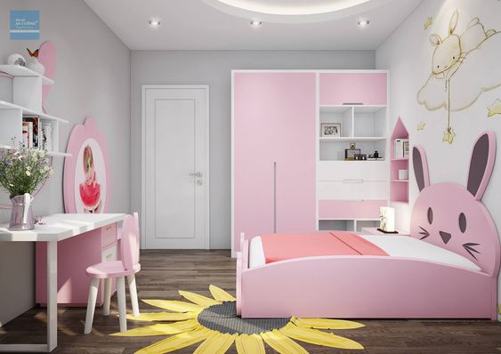 hình ảnh phòng ngủ con gái với sắc hồng ngọt ngào