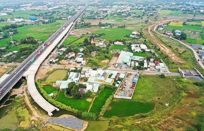 hình ảnh một góc huyện Long Thành nhìn từ trên cao, nơi có 2 khu đất vàng chuẩn bị đấu giá