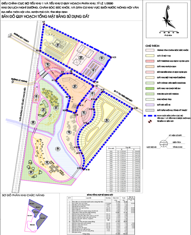 Mặt bằng tổng thể dự án khu du lịch nghỉ dưỡng, chăm sóc sức khỏe và dân cư khu vực suối nước nóng Hội Vân