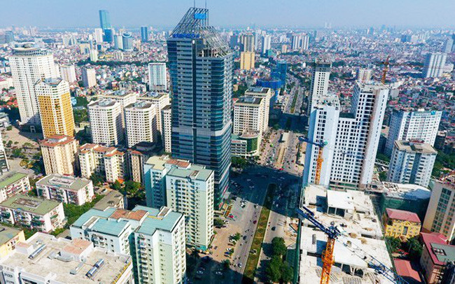 hình ảnh một góc Hà Nội với nhiều tòa nhà chung cư cao tầng