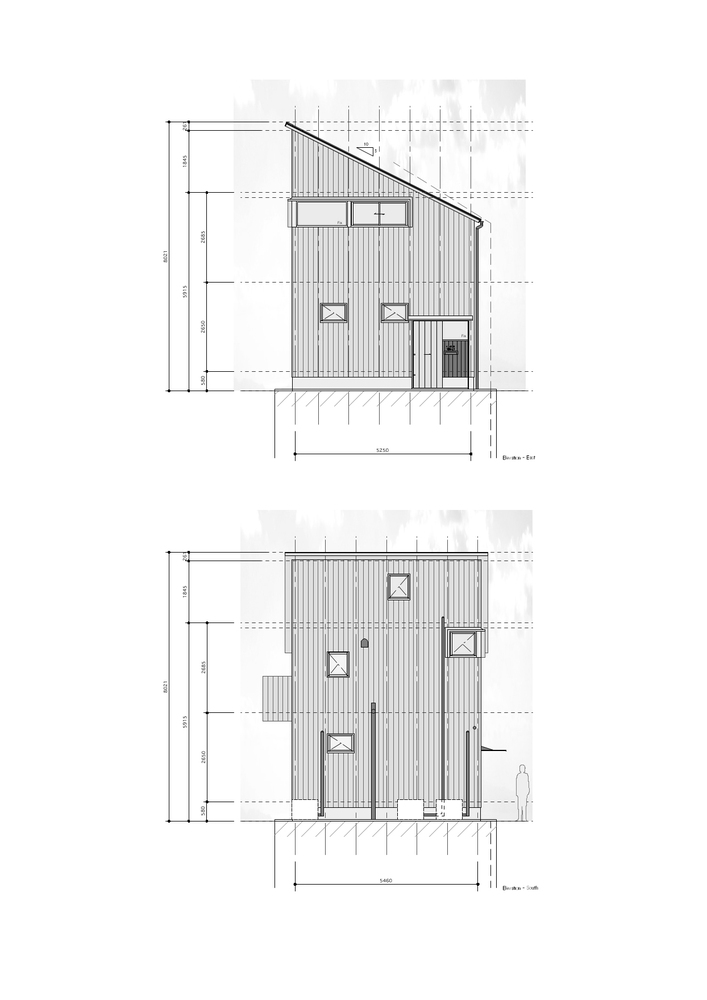 Bản vẽ mặt cắt ngôi nhà - góc 3