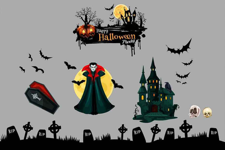 Mẫu decal dán kính trang trí nhà dịp Halloween được nhiều người lựa chọn.