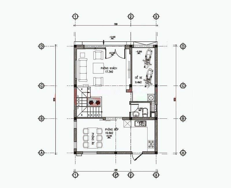 Mặt bằng bố trí nội thất tầng 1