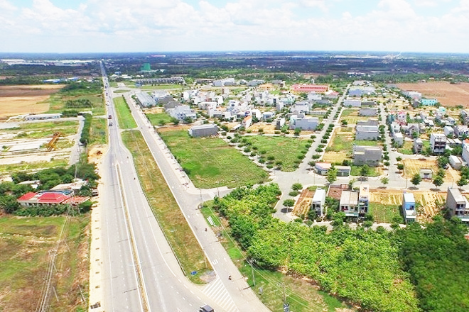 hình ảnh một khu đất xây dựng khu dân cư tại huyện Long Thành nhìn từ trên cao