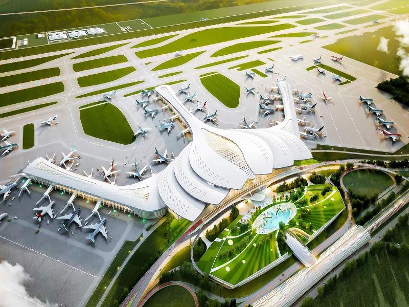 hình ảnh phối cảnh dự án sân bay Long Thành nhìn từ trên cao