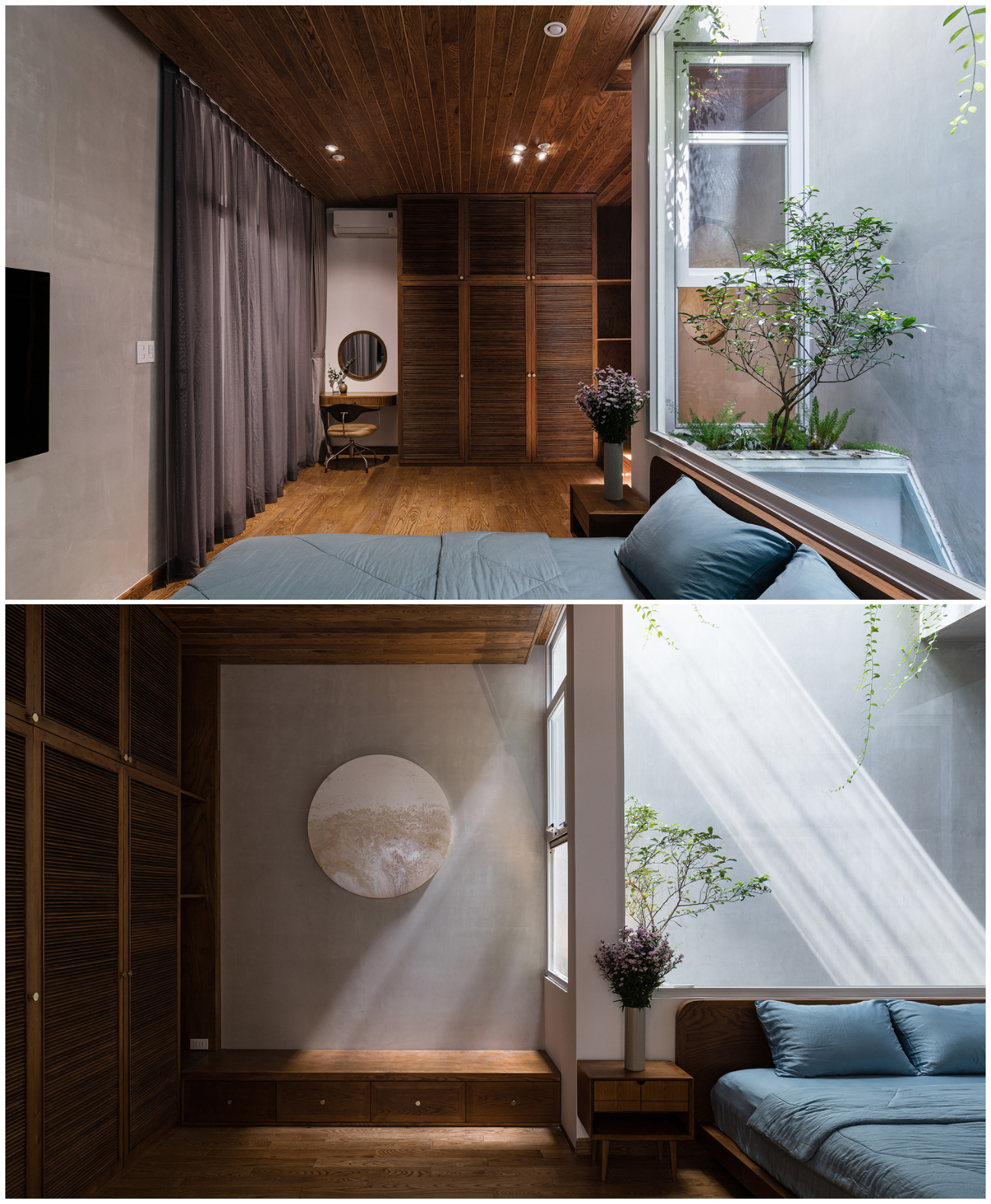 Thiết kế phòng ngủ phòng cách mở ngập tràn ánh sáng tự nhiên.