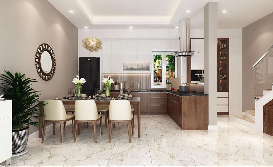 Thiết kế nội thất phòng bếp: Thiết kế nội thất phòng bếp giúp không gian bếp của bạn trở nên đẹp hơn và hiện đại hơn. Các chuyên gia sẽ thiết kế phù hợp với không gian, tạo ra sự tiện nghi và thoải mái cho người sử dụng. Bạn sẽ có được một căn bếp đẹp như mơ, có màu sắc và kiến trúc phù hợp với phong cách của gia đình.