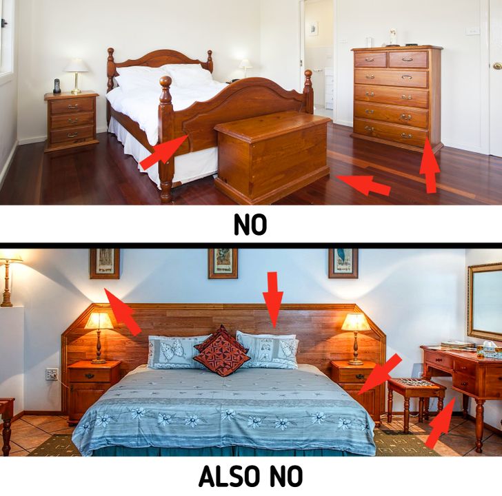 Toàn bộ nội thất phòng ngủ có thiết kế giống hệt nhau là điều nên tránh.