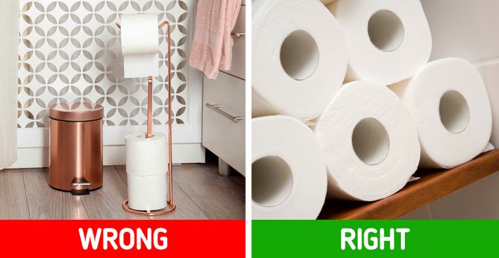 hình ảnh cận cảnh các cuộn giấy vệ sinh trong nhà tắm