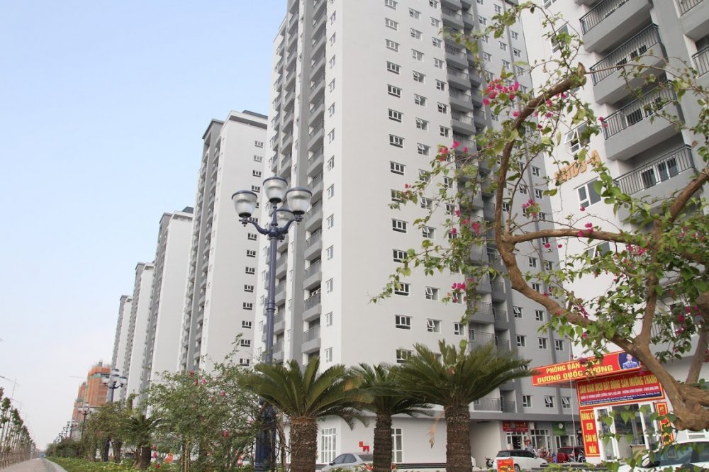 hình ảnh chụp cận cảnh những tòa nhà chung cư tại Hà Nội đã hoàn thiện và đi vào hoạt động