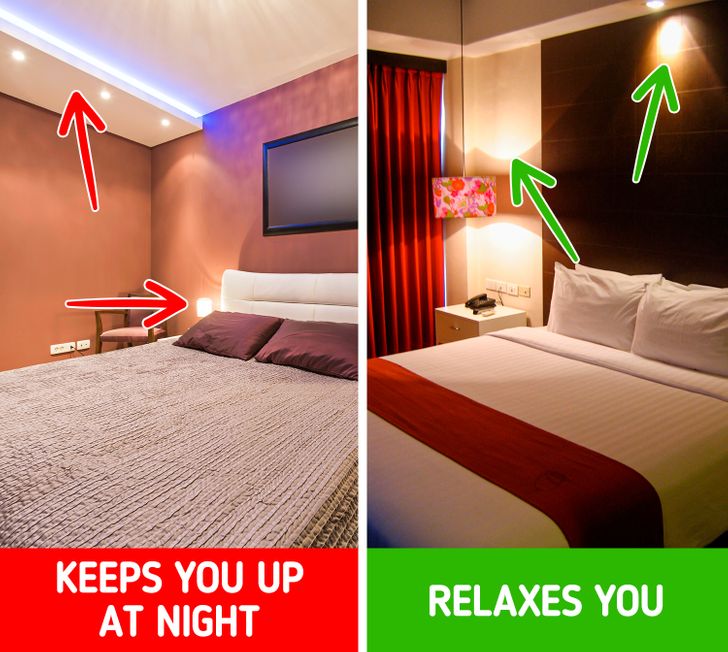hình ảnh phòng ngủ lắp đèn LED và phòng ngủ lắp đèn ánh sáng mờ ấm áp