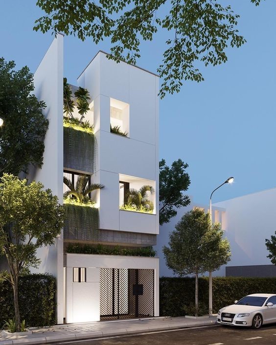 Mẫu nhà phố 3 tầng với thiết kế hiện đại, tối ưu hóa diện tích.