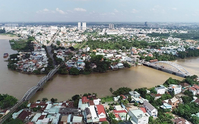 hình ảnh một góc TP. Biên Hòa nhìn từ trên cao nơi có giá đất thương mại dịch vụ cao nhất Đồng Nai