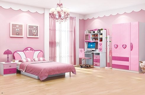 Phòng ngủ với sắc hồng nhẹ nhàng, lãng mạn luôn làm các bé gái mê mẩn.