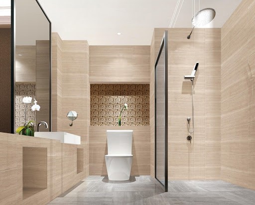 Phòng tắm - vệ sinh trong nhà ống 4 tầng được tách làm hai khu khô - ướt đảm bảo sự thuận tiện cho sinh hoạt hàng ngày.