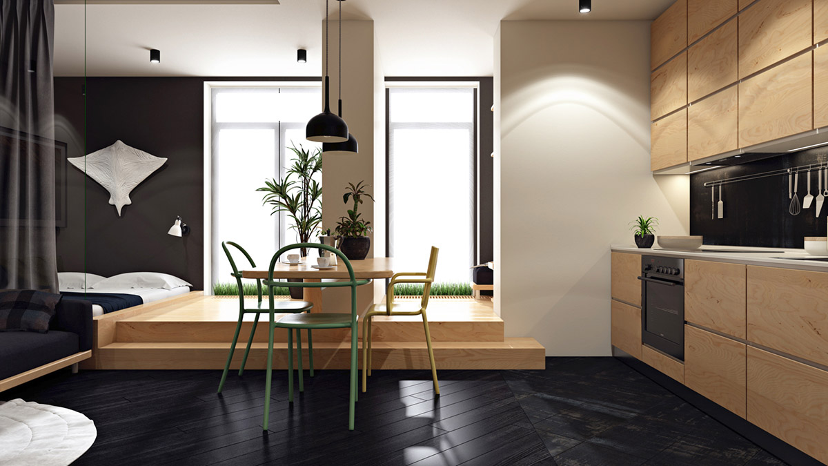 Với những phòng ăn nhỏ, bạn nên sử dụng bàn ghế kiểu dáng hiện đại, thanh thoát để tạo cảm giác thoáng đãng hơn cho không gian nhà.