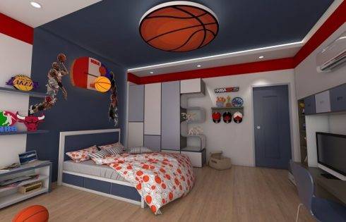 Phòng ngủ dành cho con trai được thiết kế và trang trí theo sở thích của trẻ.