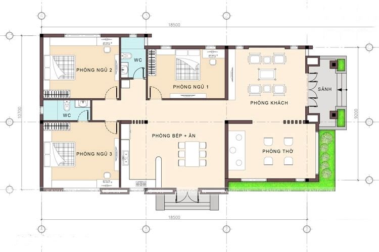 Những kiến trúc viên Thiết kế nhà cấp 4 mái Thái đã đem đến cho chiếc nhà này sức quyến rũ đặc biệt. Với màu xanh tươi trẻ trung, chiếc nhà sẽ khiến không gian sống thêm tươi mới và đầy sức sống.