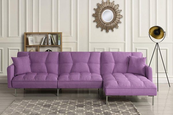 Nếu chuộng tông màu tím oải hương lãng mạn nhẹ nhàng, bạn có thể tham khảo mẫu ghế sofa đẹp đẹp. Lưu ý, nên giữ cho mọi thứ xung quanh trung tính nhất.