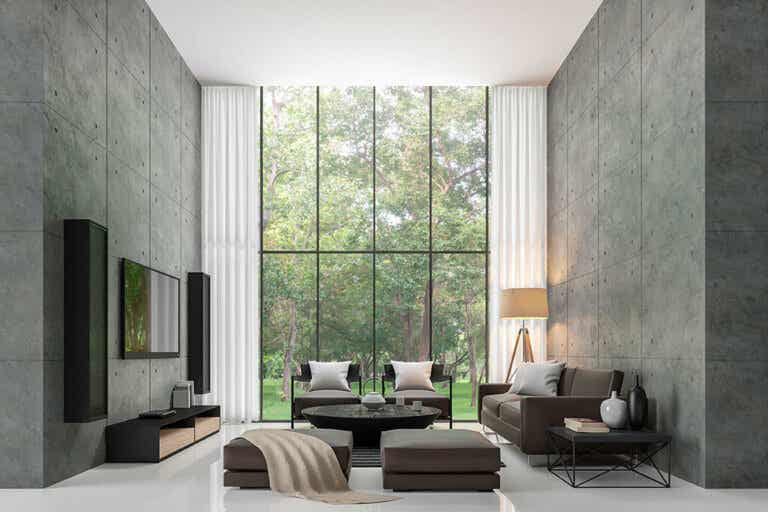 Phong cách tối giản hiện đại là lựa chọn phù hợp khi trang trí phòng khách hình chữ nhật.