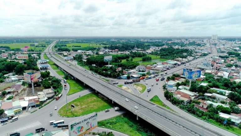 một góc Nhơn Trạch, Đồng Nai nhìn từ trên cao với cao tốc TP.HCM - Long Thành - Dầu Giây